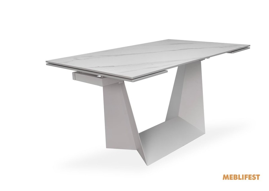 Обідній розкладний стіл Edmund Snow White Matt (white legs)