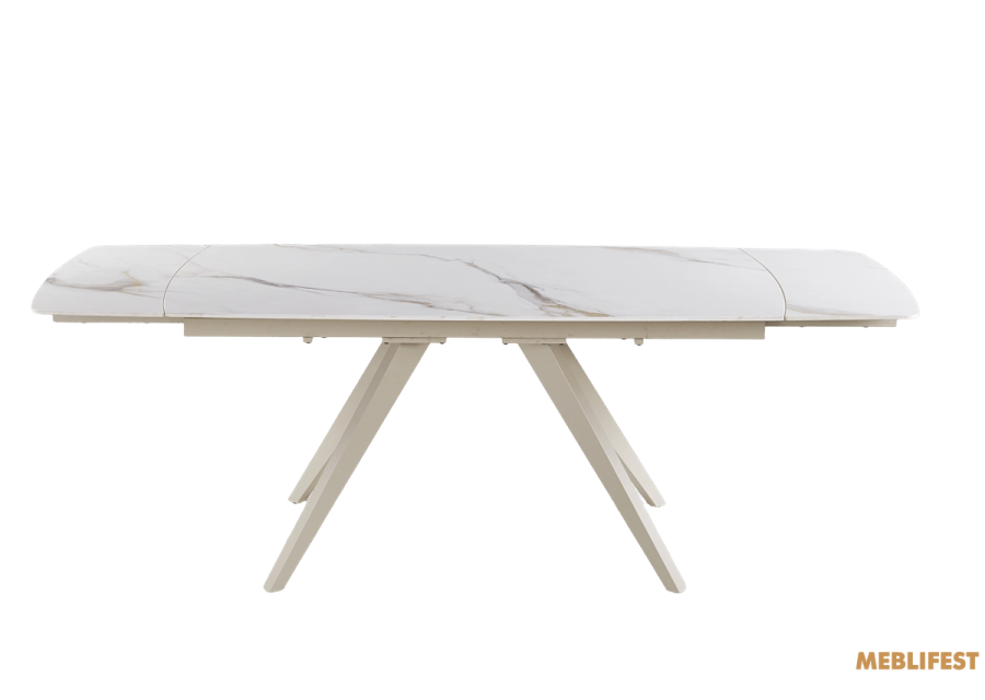 Обідній розкладний стіл Galen White Golden Glossy