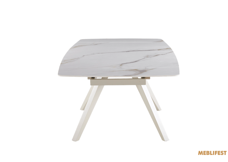 Обідній розкладний стіл Galen White Golden Glossy