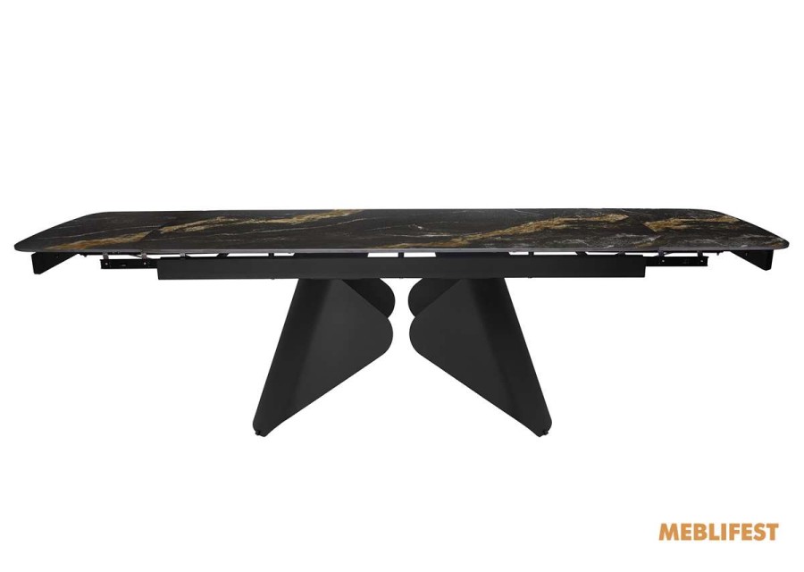 Обідній розкладний стіл Hamilton Black Gold Matt