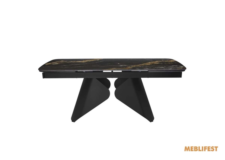 Обідній розкладний стіл Hamilton Black Gold Matt