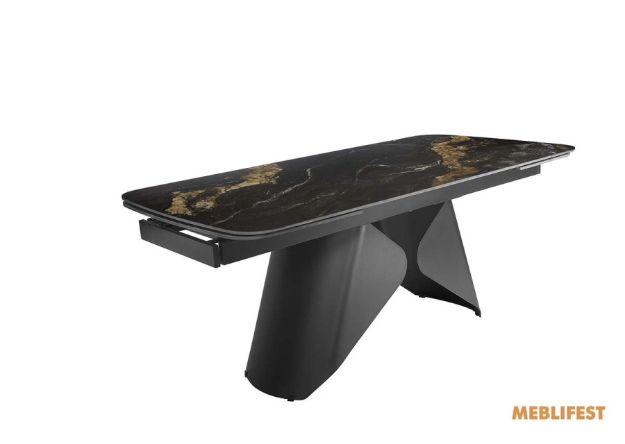 Обідній розкладний стіл Hamilton Black Gold Matt