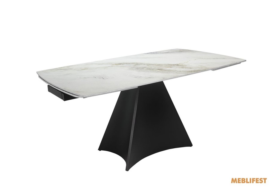 Обідній розкладний стіл Norman White Golden Glossy