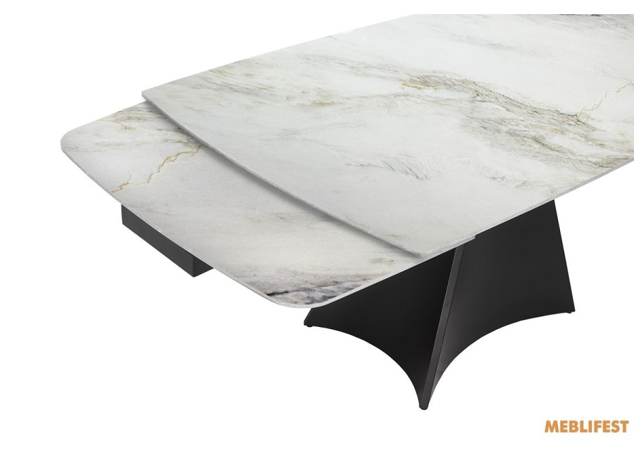 Обідній розкладний стіл Norman White Golden Glossy