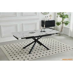 Обідній розкладний стіл Philip White Glossy