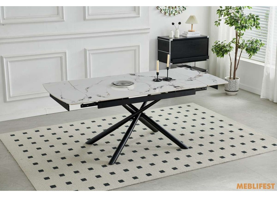 Обідній розкладний стіл Phillip White Glossy