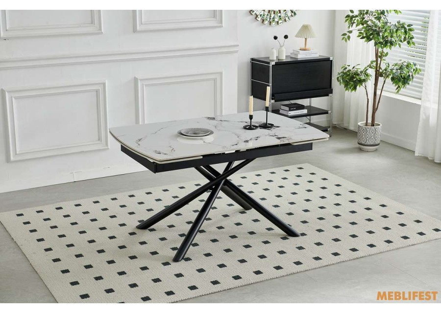 Обідній розкладний стіл Phillip White Glossy