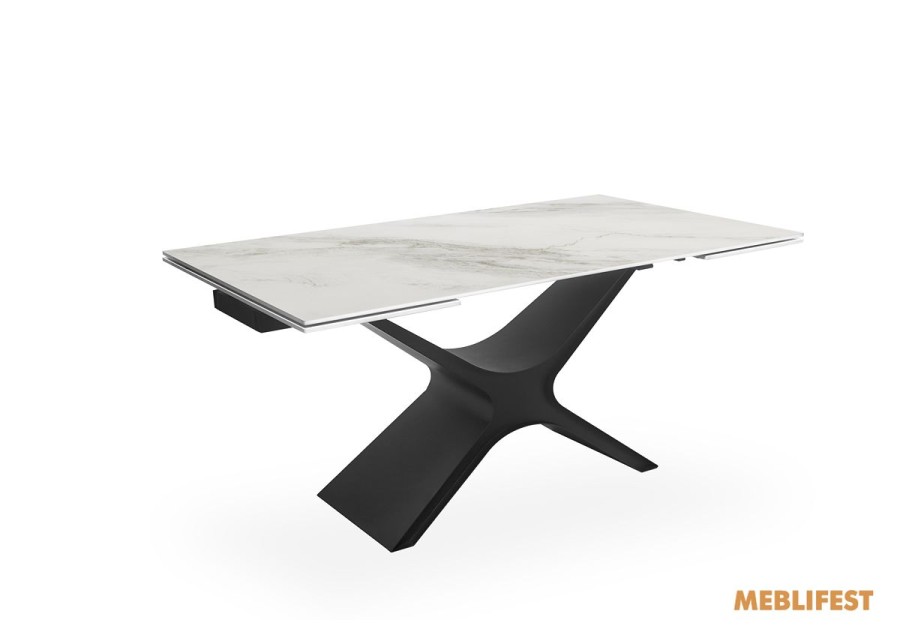 Обідній розкладний стіл Ragnar White Golden Glossy