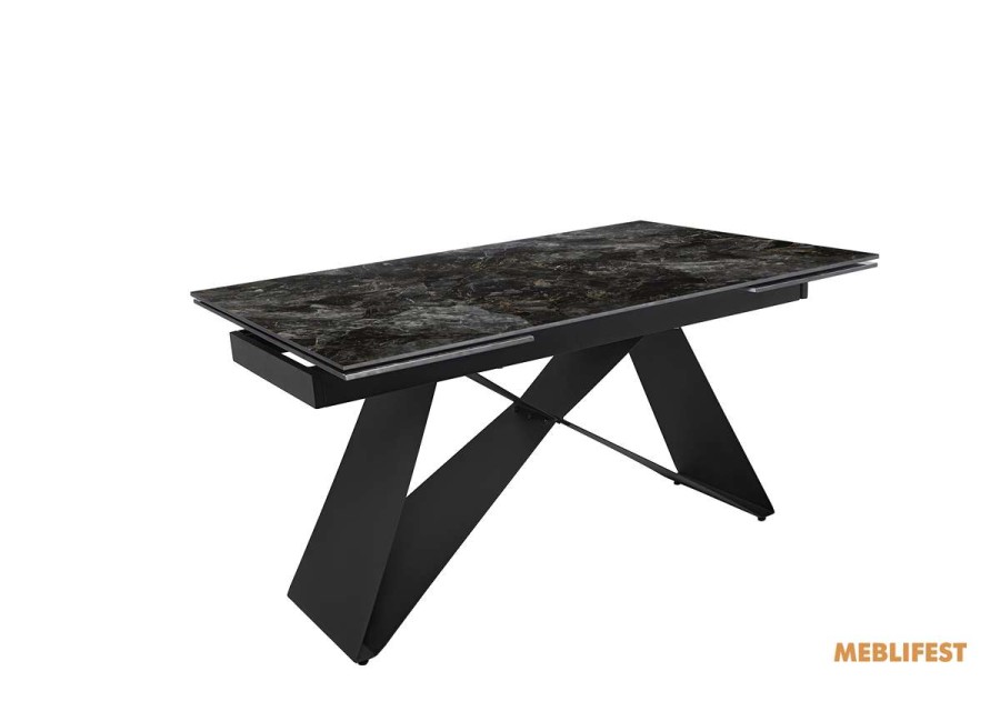 Обідній розкладний стіл Roland Black Bass Glossy