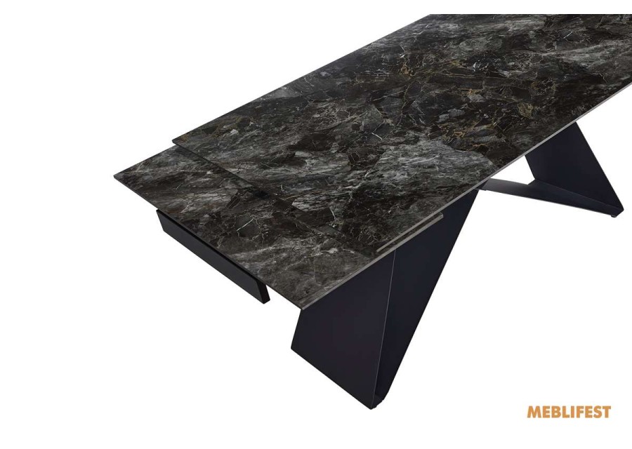 Обідній розкладний стіл Roland Black Bass Glossy