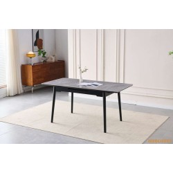 Обідній розкладний стіл Torino Italy Grey Glossy 