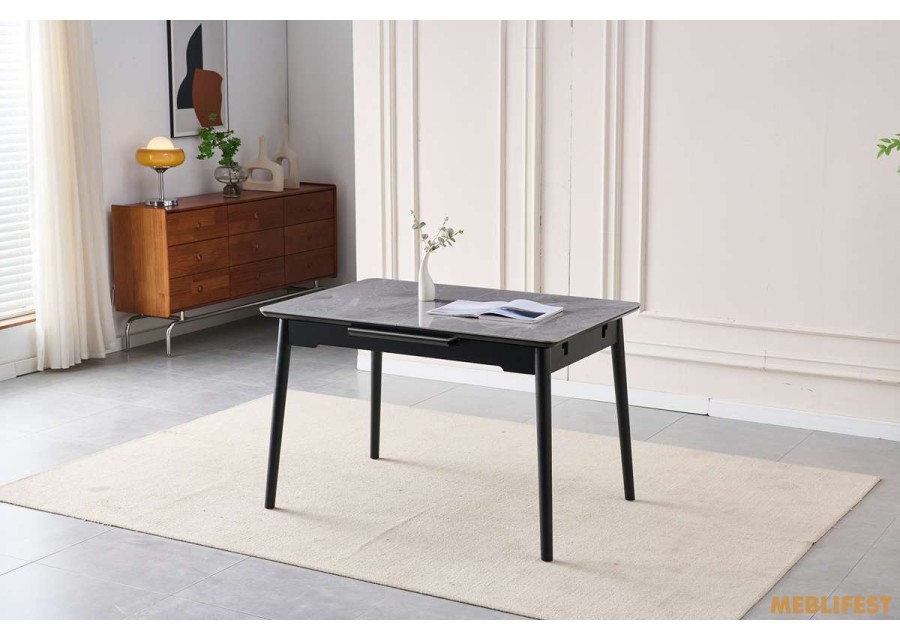 Обідній розкладний стіл Torino Italy Grey Glossy 