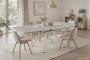 Обідній розкладний стіл Tulon White Travertin Matt + Sahara leg