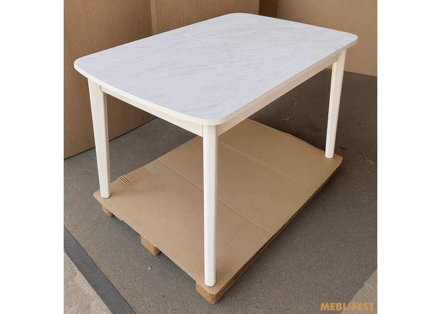 Стіл обідній Честер Мармур Ромео білий