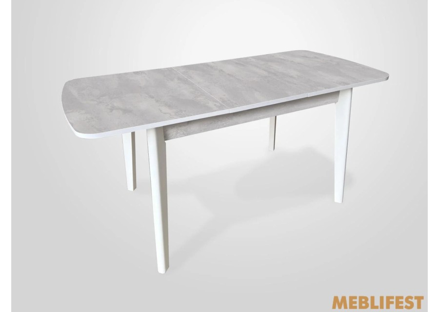 Стіл обідній Честер Білий/Бетонний камінь