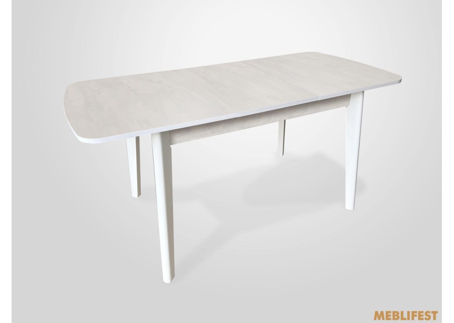 Стіл обідній Честер Білий/Шовковий камінь