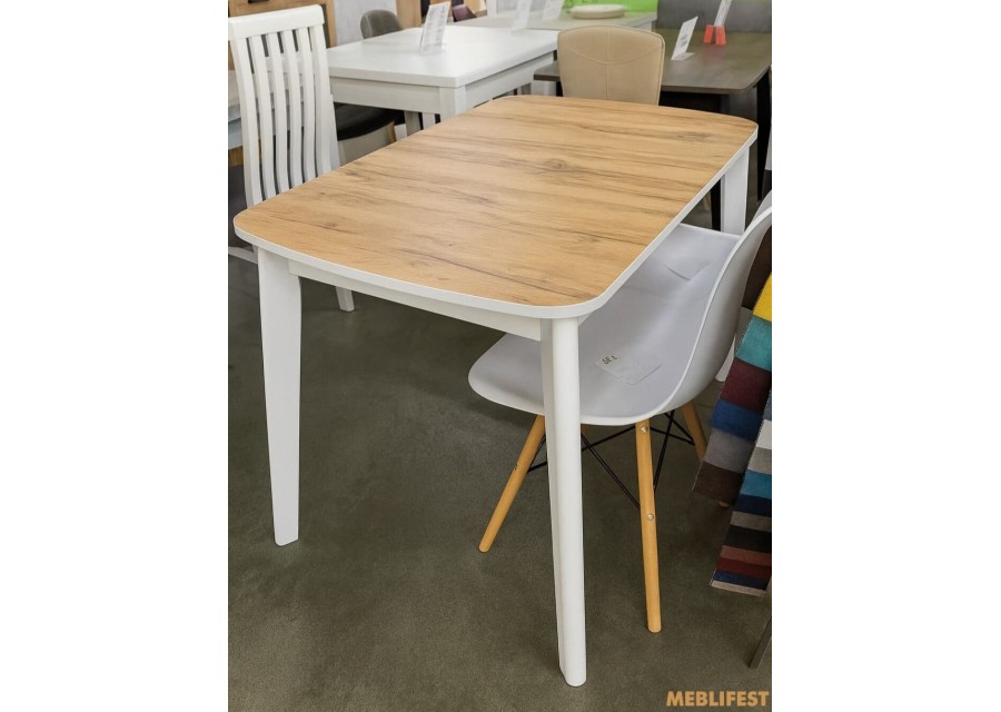 Стіл обідній Честер Білий/Дуб апалачі