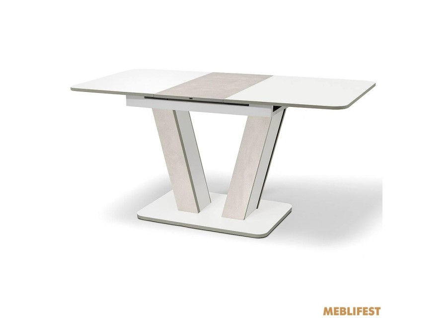 Обідній стіл Крафт Білий/Бетонний камінь