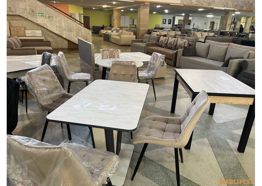 Стіл обідній Крафт Кашемір/вугільний камінь