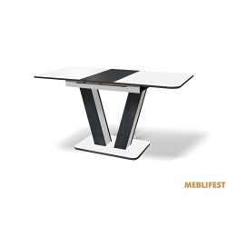 Обідній стіл Білий/вугільний камінь