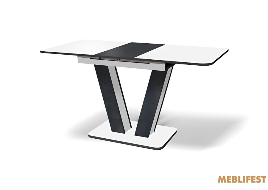 Обідній стіл Крафт Білий/вугільний камінь
