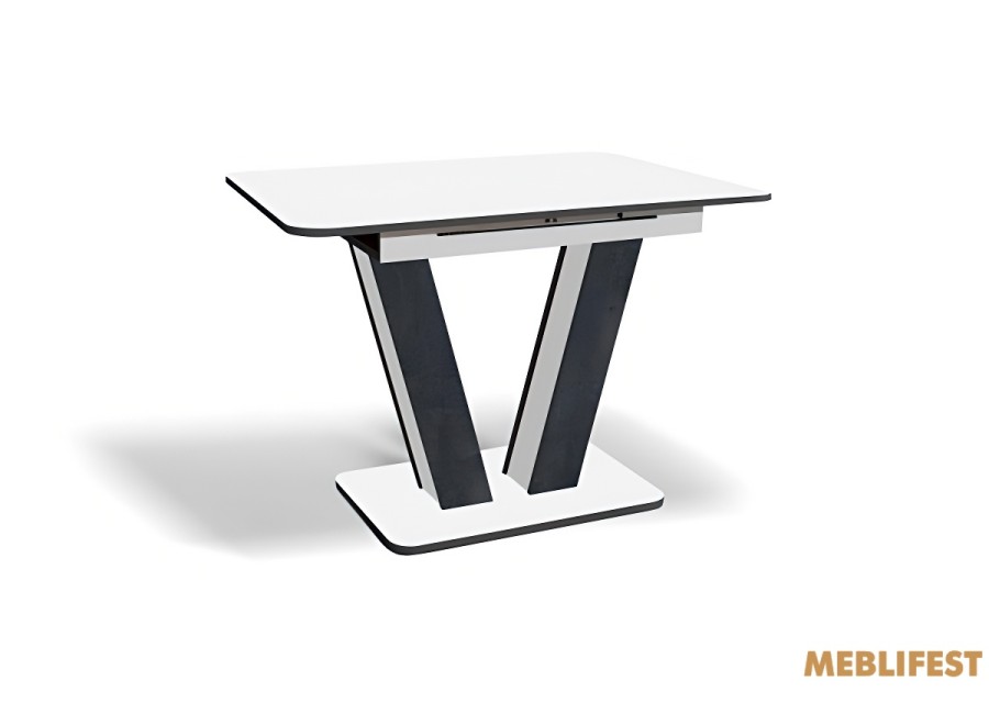 Обідній стіл Крафт Білий/вугільний камінь