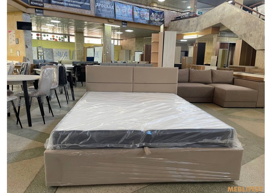 М'яке двоспальне ліжко Лерн Trinity 02 з підйомним механізмом