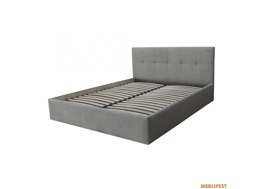 М'яке двоспальне ліжко Кім Fiore grey 