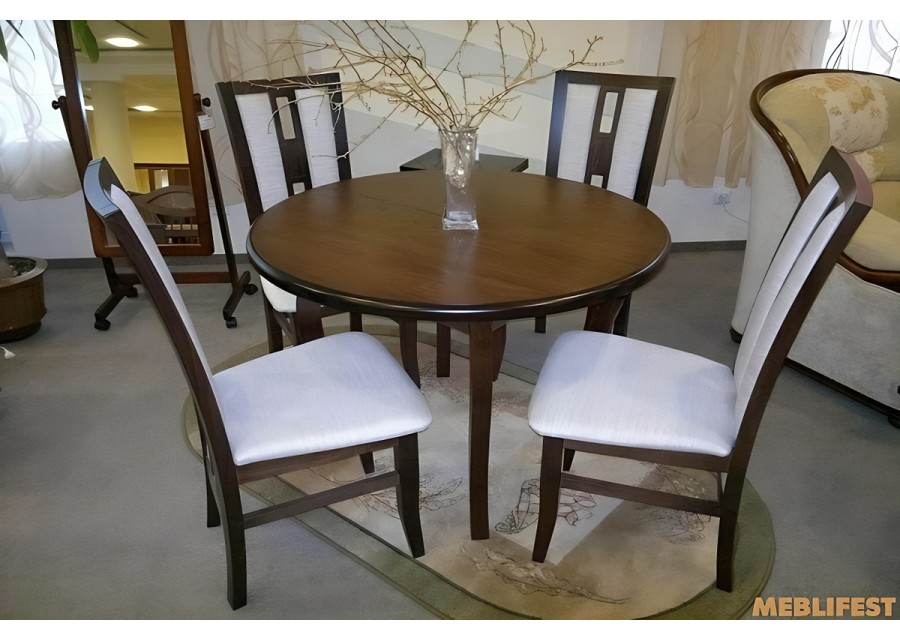 Круглий розкладний обідній стіл Ліон Горіх