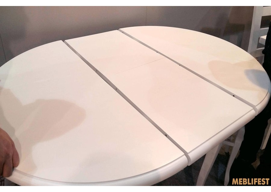 Круглий розкладний обідній стіл Ліон від Білий