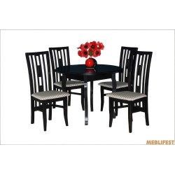 Круглий розкладний обідній стіл Ліон Венге