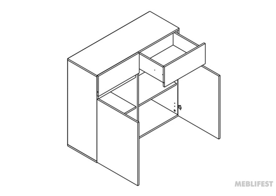 Комод KOM2D2S 2-дверний з 2 шухлядами Лондон Гербор Кашемір/антрацит
