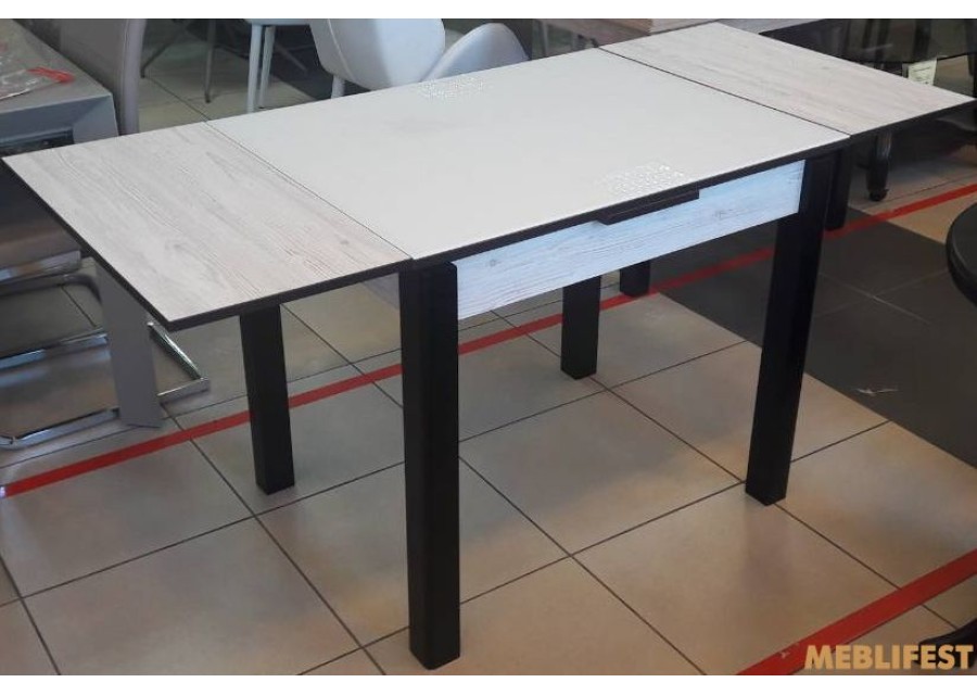 Стіл обідній Марсель Біле дерево/ Чорний