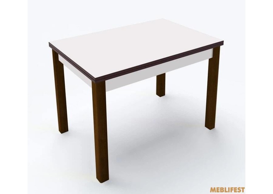 Стіл обідній Марсель Білий/ горіх