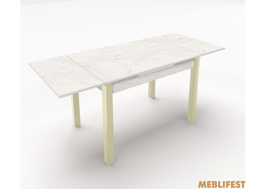 Стіл обідній Марсель Мармур ромео білий/ ваніль