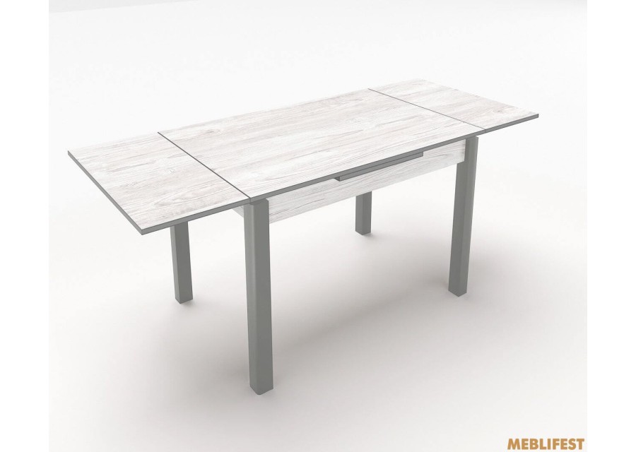 Стіл обідній Марсель Сірий / біле дерево