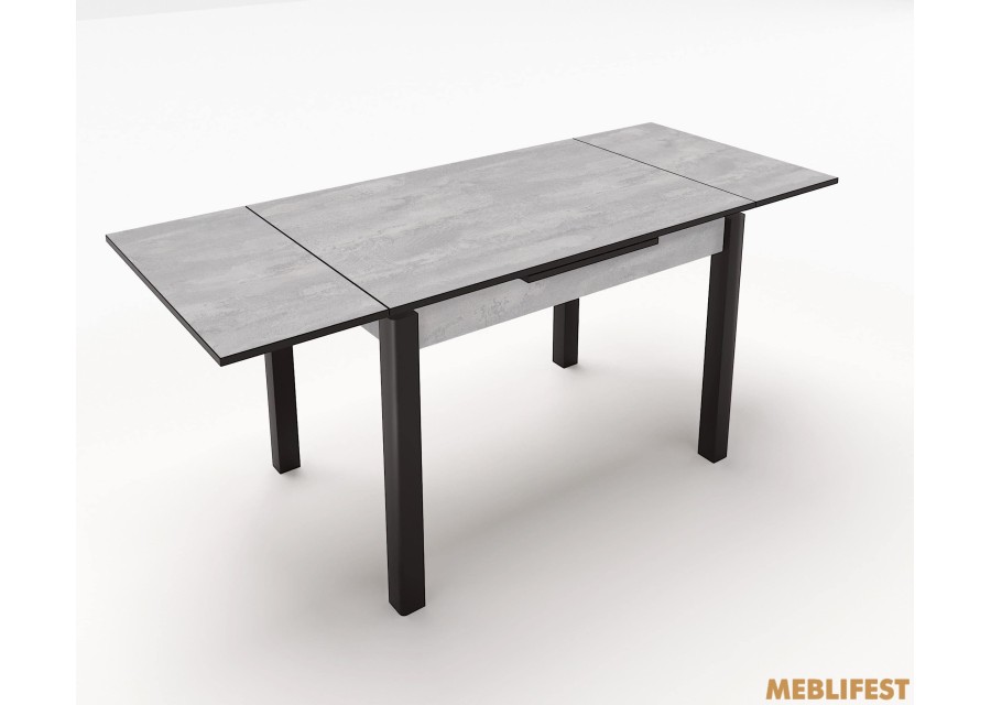 Стіл обідній Марсель Бетонний камінь/ чорний