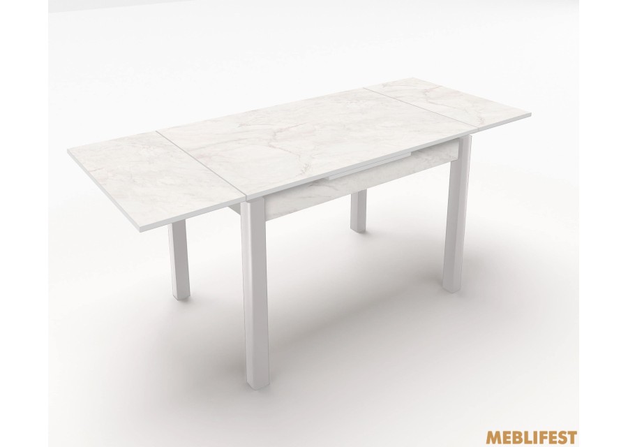 Стіл обідній Марсель Мармур ромео білий/ білий