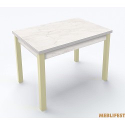 Стіл обідній Марсель Мармур ромео білий/ ваніль