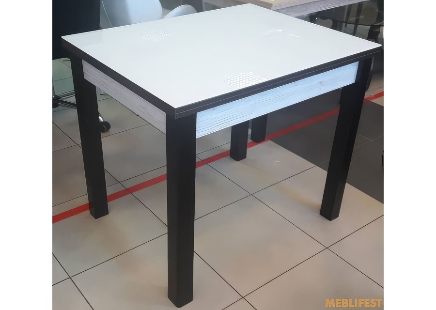 Стіл обідній Марсель Біле дерево/ Чорний