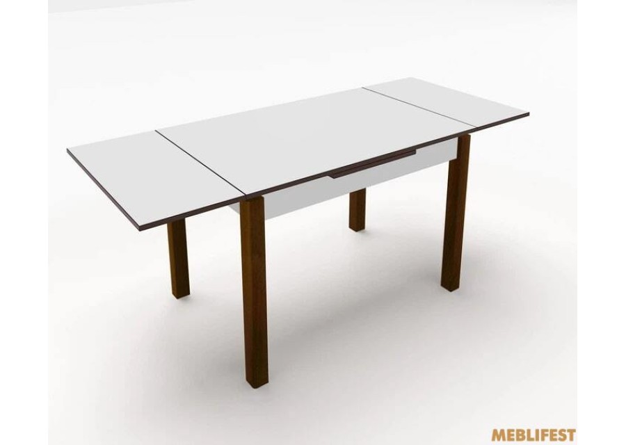 Стіл обідній Марсель Білий/ горіх