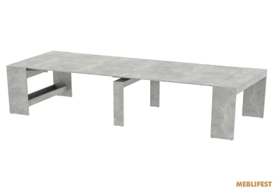 Обідній розкладний стіл  Пітон Лайт Бетон