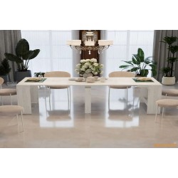 Обідній розкладний стіл  Пітон Лайт Дуб Крафт Білий