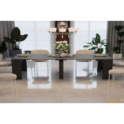 Обідній розкладний стіл  Пітон Лайт Антрацит