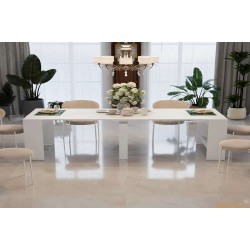 Обідній розкладний стіл  Пітон Лайт Білий