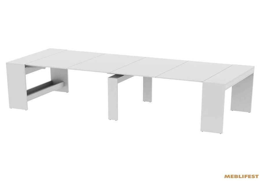Обідній розкладний стіл  Пітон Лайт Білий