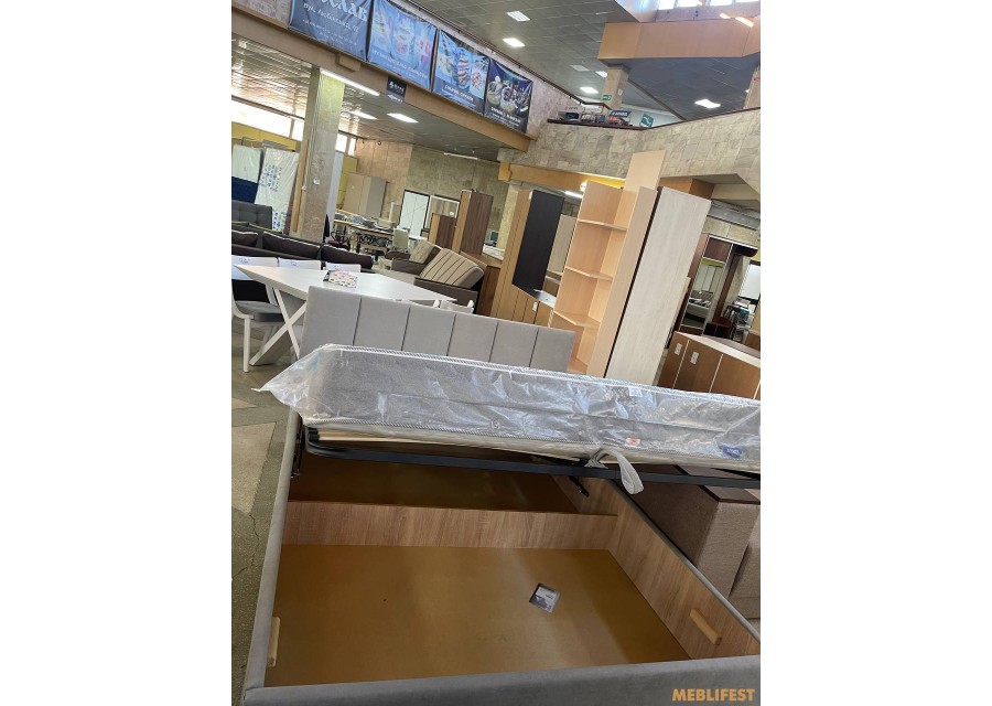 М'яке двоспальне ліжко Ніра Аляска 08 з підйомним механізмом