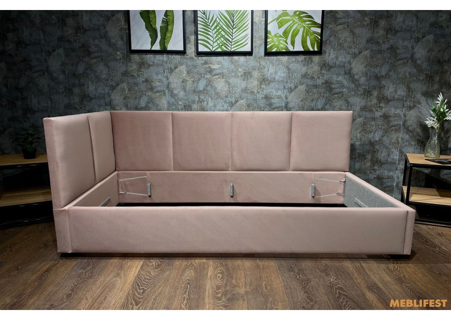 М'яке дитяче ліжко D002 з підйомним механізмом 