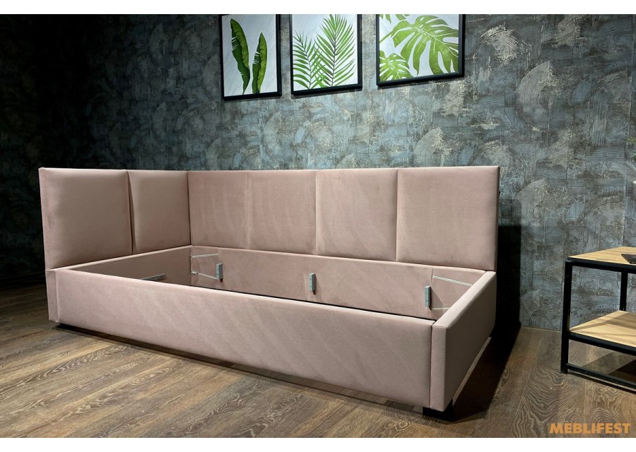 М'яке дитяче ліжко D002 з підйомним механізмом 