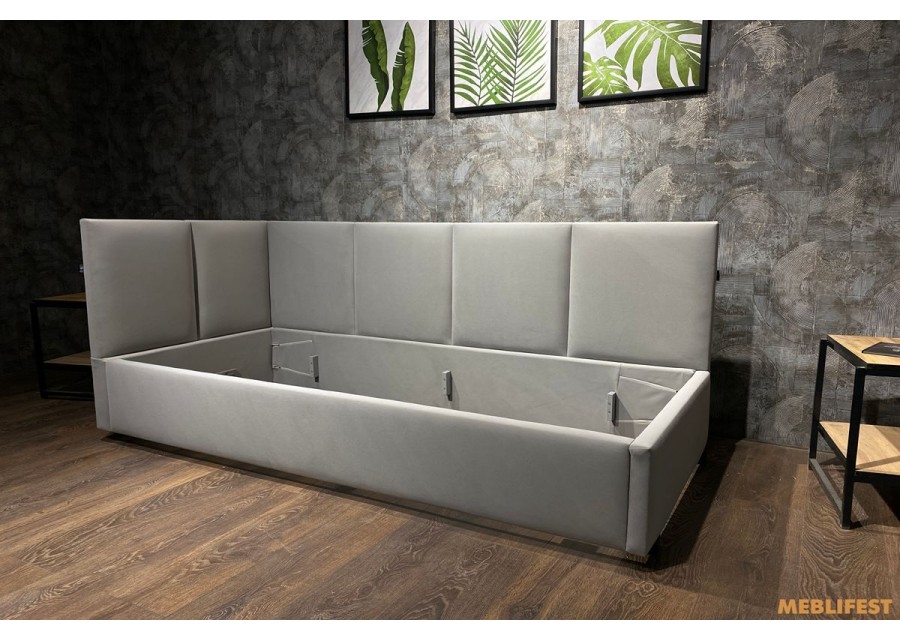 М'яке дитяче ліжко D002 з підйомним механізмом 